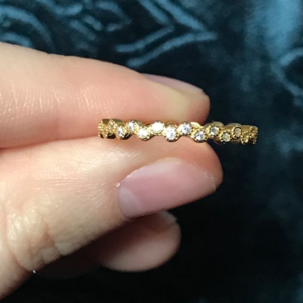 Yellow gold stackable ring band